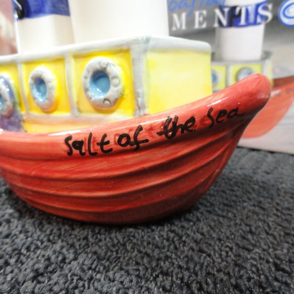 Coastal Elements Tug boat Salt & Pepper set~NIP~Detailed nautical theme~ - Picture 3 of 5